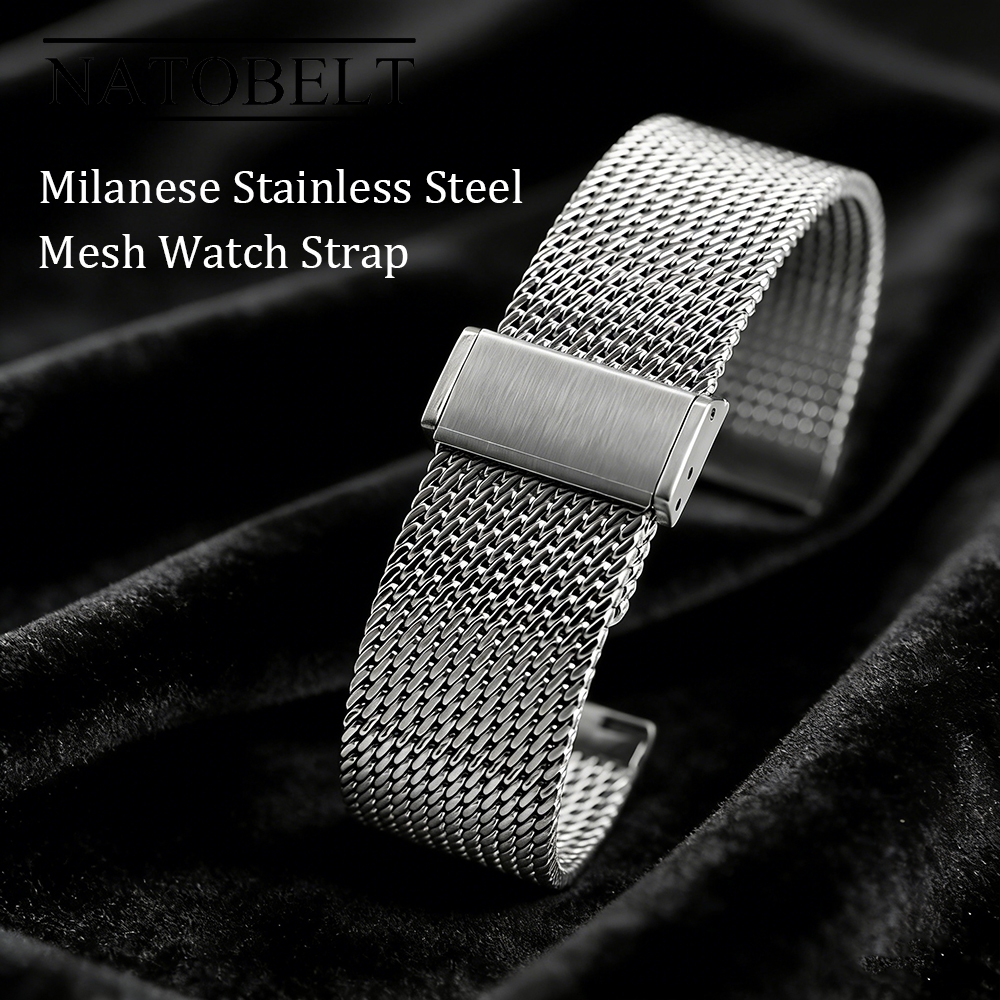 Lưới Milanese Dây Đồng Hồ 18mm 19mm 20mm 21mm 22mm Phát Hành Nhanh Thép Không Gỉ Dây Đeo Đồng Hồ Gấp