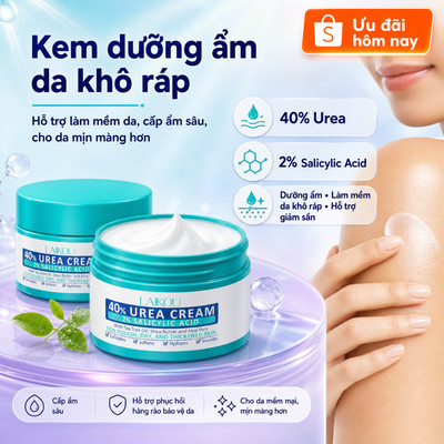 LAIKOU Urea Cream 40% với 2% Axit Salicylic để làm mịn Nuôi dưỡng Hydrating Gently Tẩy tế bào chết 100g