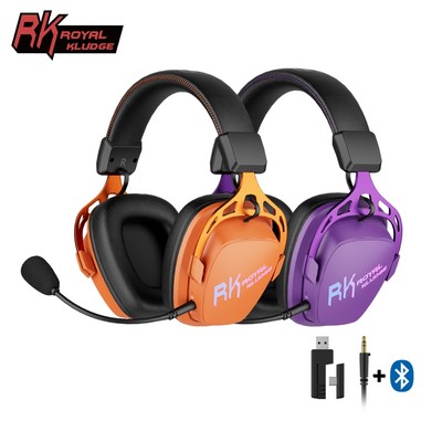 Tai nghe chơi game RK Royal Kludge RK HG103PRO Trình điều khiển loa 50mm không dây có đèn RGB Nút tai da Protein có giá đỡ hợp kim nhôm