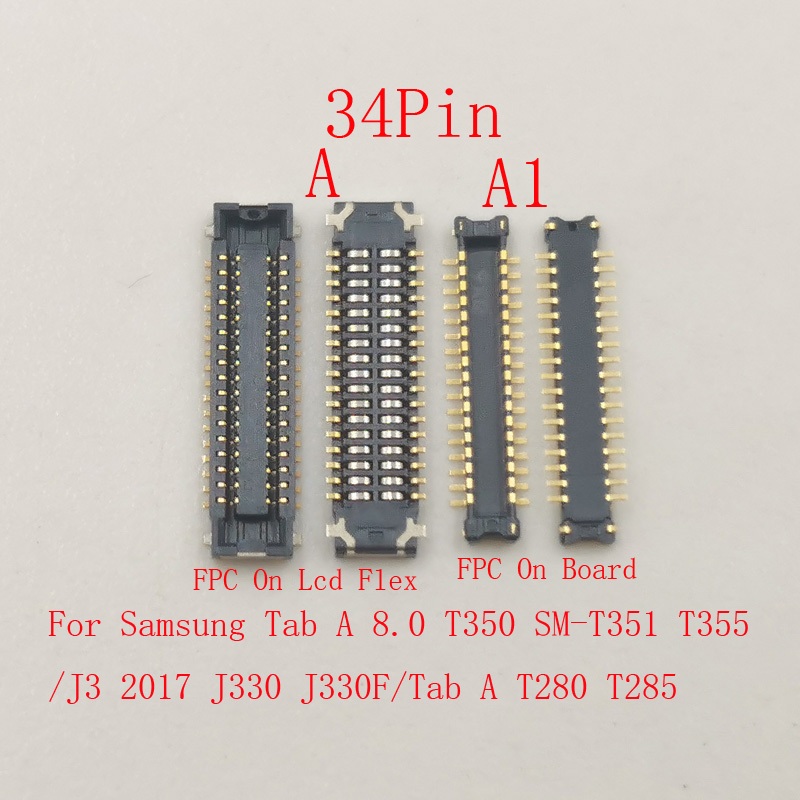2-20 Chiếc Màn Hình Lcd FPC Kết Nối Cắm Cho Samsung Tab A 8.0 J3 2017 SM-J330 T280 T285 T350 T351 T3