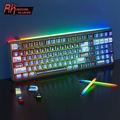 Bàn phím hộp đèn Royal Kludge RK R99 Slide RGB Dual 8K 8000Hz Tri-Mode Có dây Bluetooth 2.4G Bàn phím cơ 10000mAh không dây