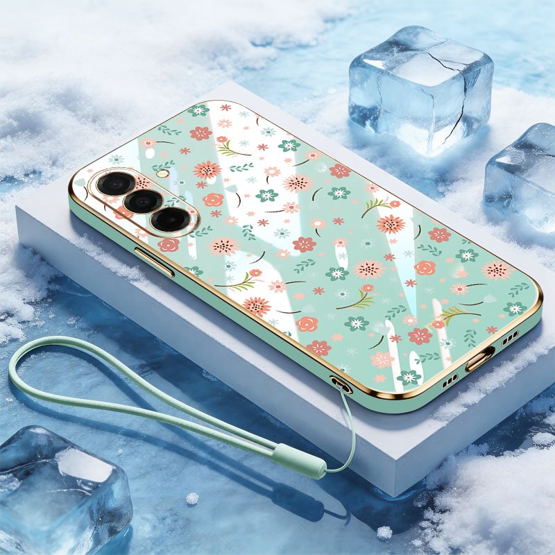 YBD Dành Cho Samsung Galaxy A26 A34 A35 A36 A53 A54 A55 A56 M54 F54 5G Vintage Boho Họa Tiết Hoa Mạ 