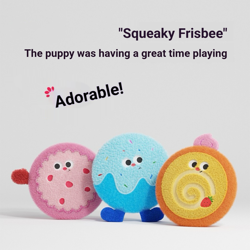 Squeaky Dog Frisbee Plush Pet Frisbee Toy Frisbee cho chó nhỏ Fetch Squeaky Dog Toy