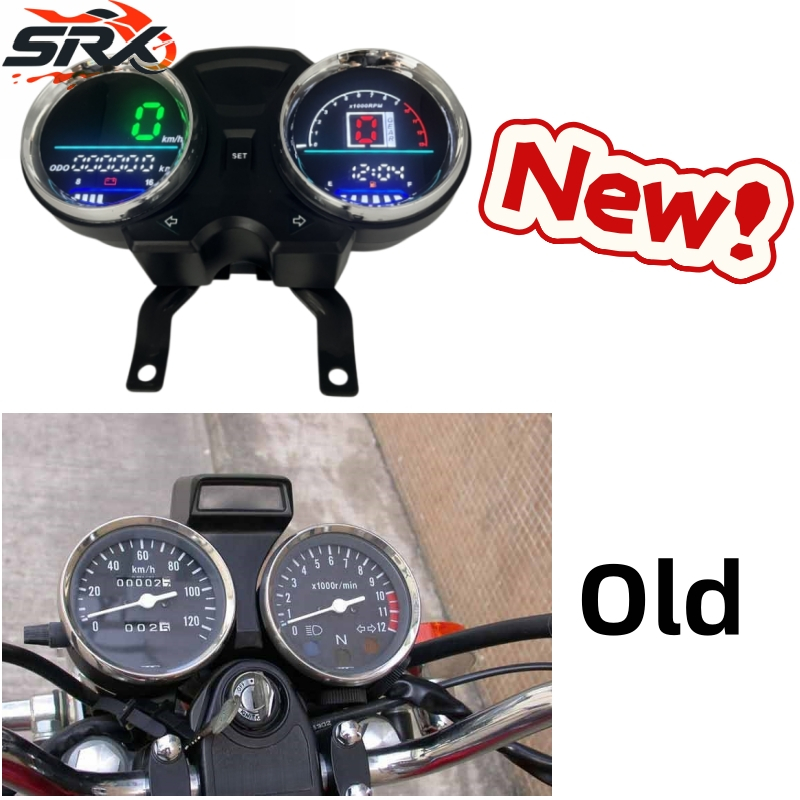 Bảng điều khiển bảng điều khiển đồng hồ tốc độ kỹ thuật số xe máy cho Suzuki GN125F GN125 GN150 có U