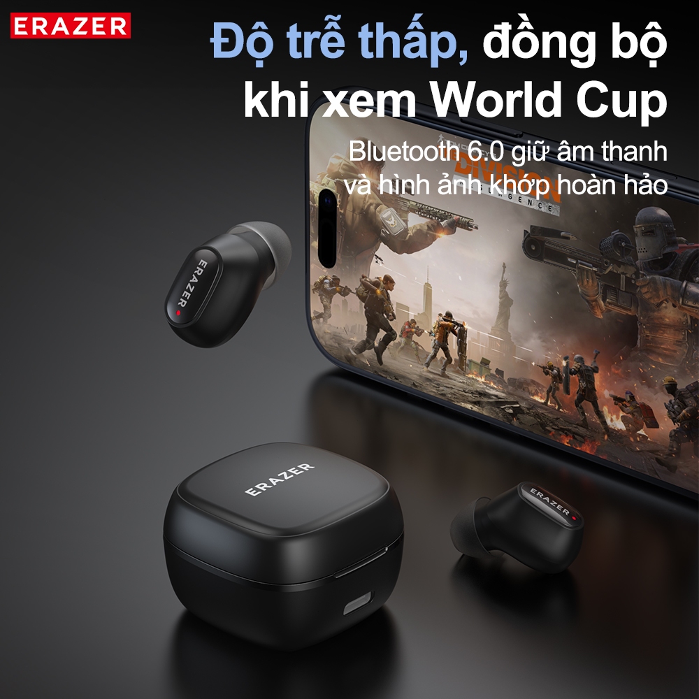 Tai nghe ERAZER XF65 PRO ANC -55dB AI Dịch 165 Ngôn ngữ Bluetooth 6.0 LDAC 36H Pin Hồng | BigBuy360 - bigbuy360.vn