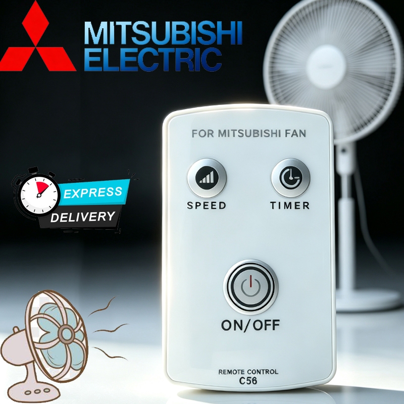 MỚI C56 Tương thích với điều khiển từ xa quạt Mitsubishi, bao gồm các mẫu C56-RQ4 và C56-RQ5.