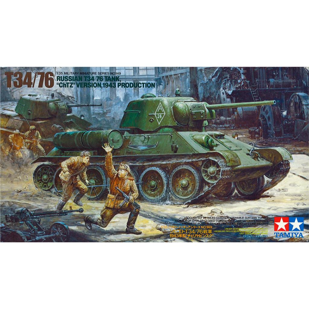 Tamiya 35149 Bộ mô hình tỷ lệ 1 / 35 WWII Nga Xe tăng hạng trung T34-76 ChTZ 1943 Ver.