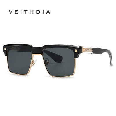 VEITHDIA Mới Nữ Chống Tia UV400 Kính Mát Nam Thời Trang Retro Vuông Lái Xe Câu Cá 26117