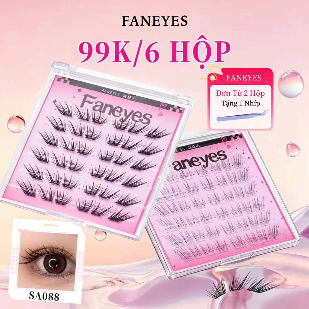 FANEYES  Mi giả sẵn keo Mi giả tự dính  dính tự nhiên siêu nhiều kiểu dáng mi giả dính chắc cong vút