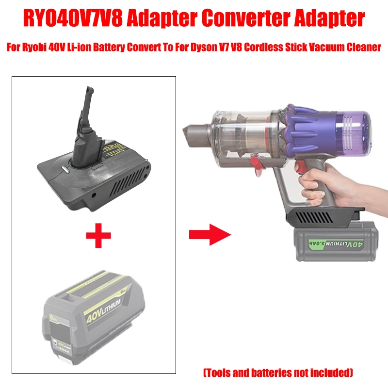 Bộ chuyển đổi pin RYO40V7V8 cho pin Ryobi 40V Chuyển đổi sang cho máy hút bụi không dây dòng Dyson V