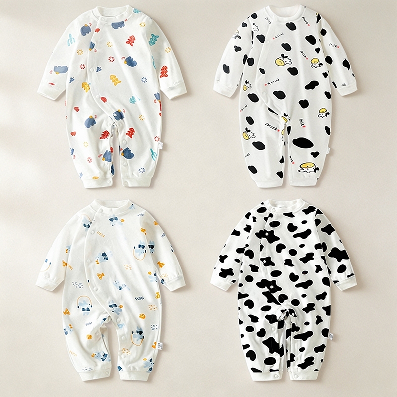 100% cotton - Xuân Thu Áo bodysuit cho bé body bé trai body dài tay cho bé trai newborn bé trai
