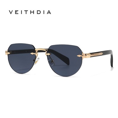VEITHDIA Hợp Thời Trang Nữ Chống Tia UV400 Kính Mát Lái Xe Thời Trang Retro Polygon Câu Cá Ngoài Trời Kính Dành Cho Nam C9818