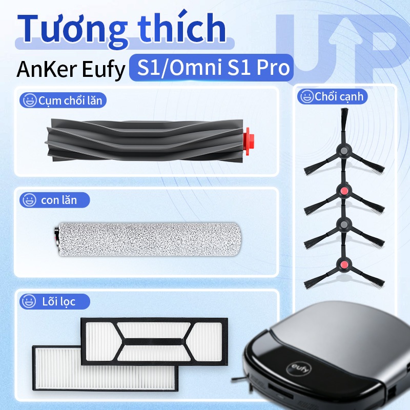 Các bộ phận thay thế cho máy hút bụi Anker Eufy S1 / Omni S1 Pro, Bàn chải con lăn, Con lăn lau nhà,