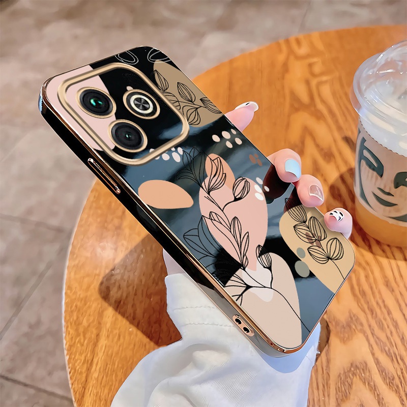 Xiaomi Redmi 13 13X redmi 13X Plants Flower Phone Case Vỏ mạ bóng mềm Vỏ chống sốc