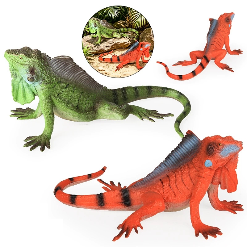 Bò sát iguana mô hình hình mô phỏng đồ chơi trẻ em nhận thức động vật khoa học giáo dục đạo cụ trang