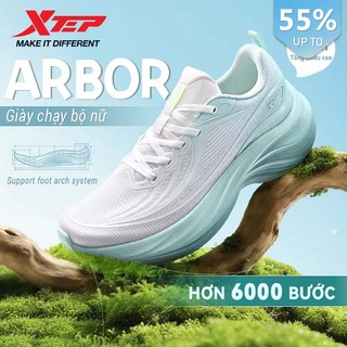 【XTEP】ARBOR Giày chạy bộ nhẹ dành cho nữ Hỗ trợ vòm Giày thể thao đệm chống vi khuẩn Đế thoáng khí Du lịch ban ngày 6000 Giày đi bộ thoải mái Giày chạy bộ thể thao nhẹ được thiết kế cho nữ(Local delivery)