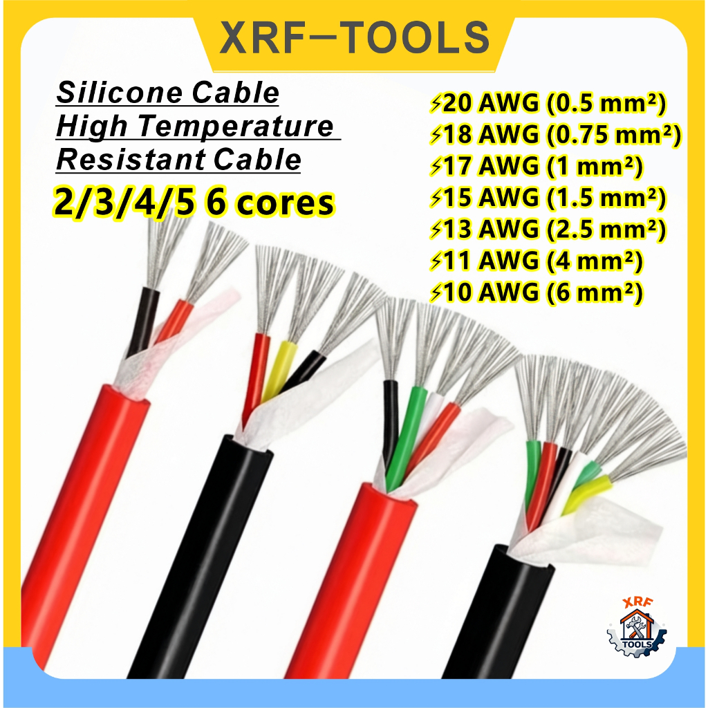 Silicon Mềm Đồng Linh Hoạt 20AWG 18AWG 17AWG 2 3 4 6 Lõi Đa Lõi Dây Đồng Hộ Gia Đình Cáp Điện Văn Ph