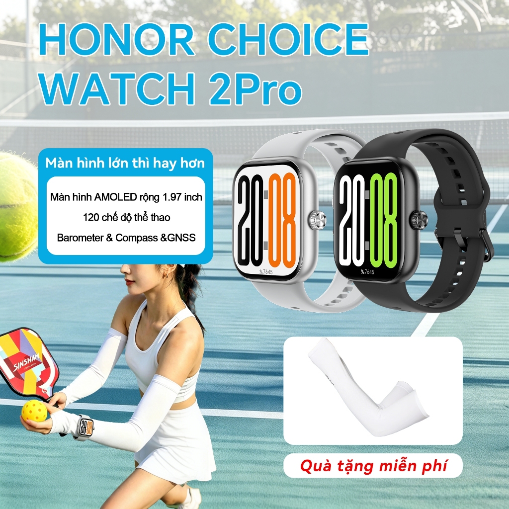 [Quà tặng miễn phí] ĐỒNG HỒ Thông minh HONOR 2 Pro, Siêu mỏng Nhẹ, Màn hình lớn 1,97 Inch, 120 chế đ