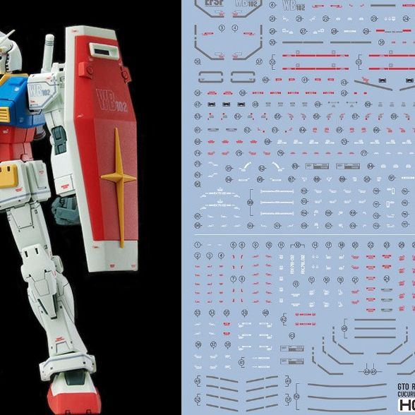 20250710 Decal trượt nước EVO cho HG 1 / 144 GTO RX-78-2 RX78-2 RX78 Fluo (không có hình, không có m