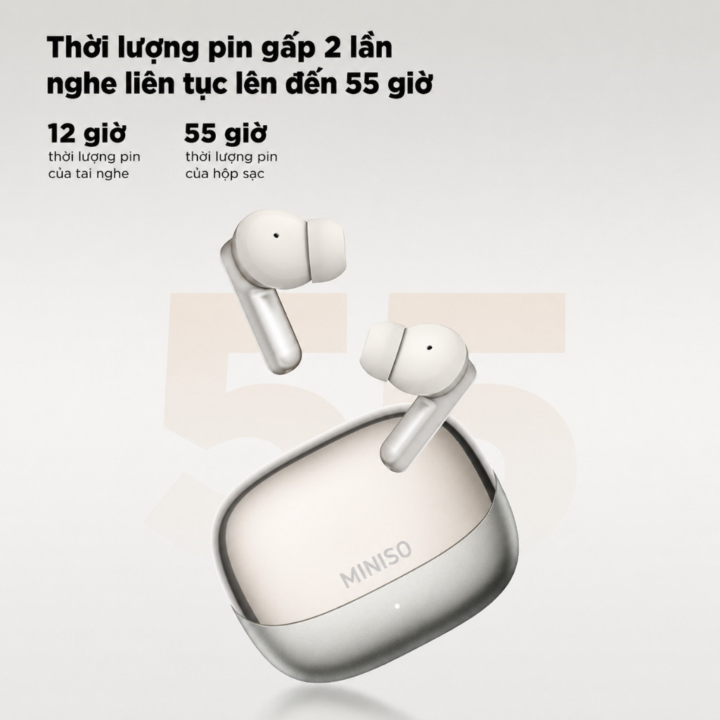 Miniso MS106 Tai nghe dịch không dây AI nghe nhét tai Tai nghe chơi game Chống nước IPX5 Âm thanh nổi HiFi | BigBuy360 - bigbuy360.vn