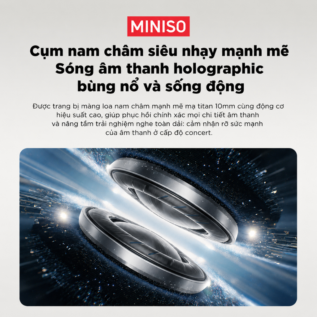 Miniso MS106 Tai nghe dịch không dây AI nghe nhét tai Tai nghe chơi game Chống nước IPX5 Âm thanh nổi HiFi | BigBuy360 - bigbuy360.vn