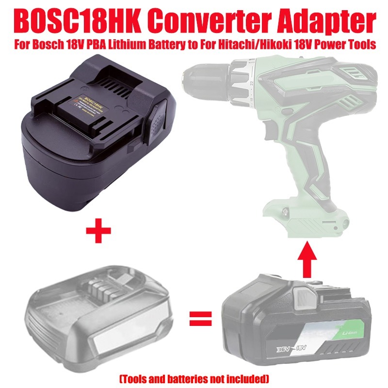 Bộ chuyển đổi BOSC18HK cho pin Lithium dòng Bosch 18V GBA chuyển đổi sang dụng cụ Hitachi / Hikoki 1