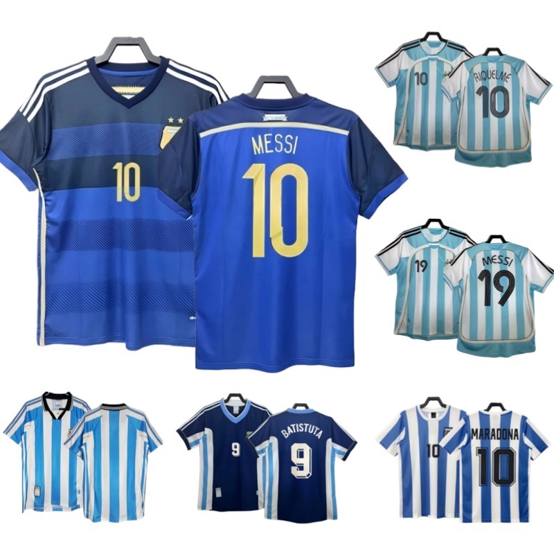 Áo bóng đá cổ điển Argentina 1986-2014 Áo thun cho fan Messi