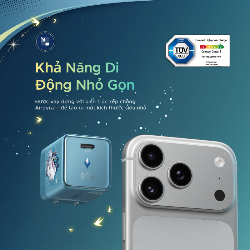 UGREEN Bộ sạc Phiên Bản Honkai: Star Rail USB-C 65W GaN USB-C Phích cắm có thể gập lại + Cáp USB-C 100W 1m, Sạc nhanh cho iPhone 17 16 Pro Max / MacBook / Samsung S26 Ultra iPad (Phích cắm US) | BigBuy360 - bigbuy360.vn