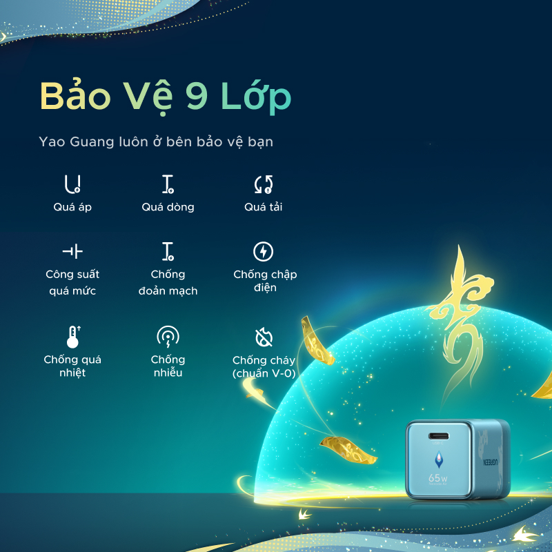 UGREEN Bộ sạc Phiên Bản Honkai: Star Rail USB-C 65W GaN USB-C Phích cắm có thể gập lại + Cáp USB-C 100W 1m, Sạc nhanh cho iPhone 17 16 Pro Max / MacBook / Samsung S26 Ultra iPad (Phích cắm US) | BigBuy360 - bigbuy360.vn