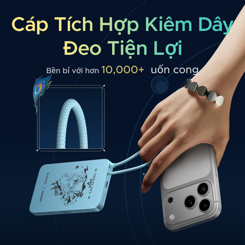 【Phiên Bản Honkai: Star Rail】UGREEN Sạc dự phòng 10000mAh 15W Sạc từ tính 30W Max Power Bank Cáp tích hợp cho iPhone 17 | BigBuy360 - bigbuy360.vn