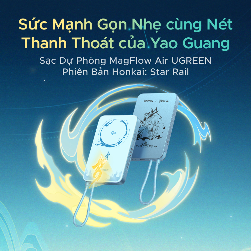 【Phiên Bản Honkai: Star Rail】UGREEN Sạc dự phòng 10000mAh 15W Sạc từ tính 30W Max Power Bank Cáp tích hợp cho iPhone 17 | BigBuy360 - bigbuy360.vn