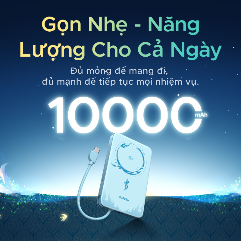【Phiên Bản Honkai: Star Rail】UGREEN Sạc dự phòng 10000mAh 15W Sạc từ tính 30W Max Power Bank Cáp tích hợp cho iPhone 17 | BigBuy360 - bigbuy360.vn