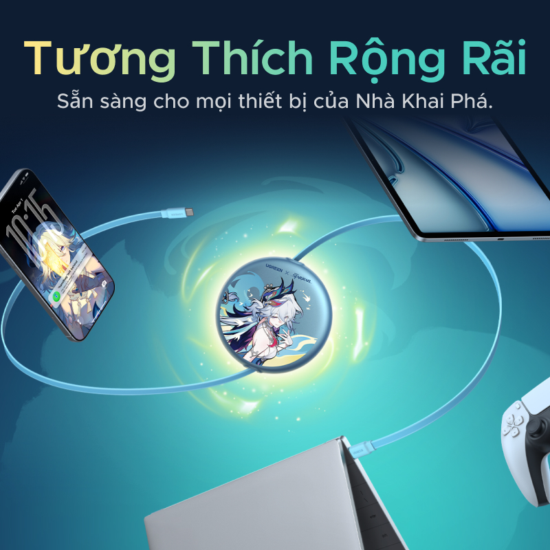 UGREEN Cáp dữ liệu sạc có thể thu vào Phiên Bản Honkai: Star Rail 100W USB-C sang USB-C Hỗ trợ cáp sạc nhanh Samsung 45W cho iPhone 17 Pro Max | BigBuy360 - bigbuy360.vn
