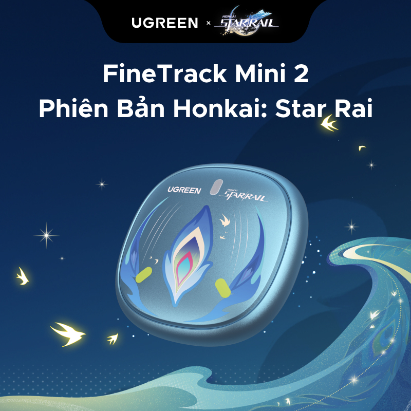 【UGREEN × Honkai: Star Rail】UGREEN Fine Track Mini 2 Thẻ Thông Minh Định Vị Thông Minh Chống Mất Finder Finder Định Vị IP68 Cho iPhone 17 Pro Max 17 Pro 16 Pro Max 16 Pro