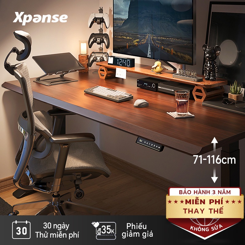Bàn nâng hạ thông minh Xpanse Z-W6 Động cơ siêu êm, chân bàn thép cán nguội,Bàn gaming hình chữ K | Bàn Làm Việc