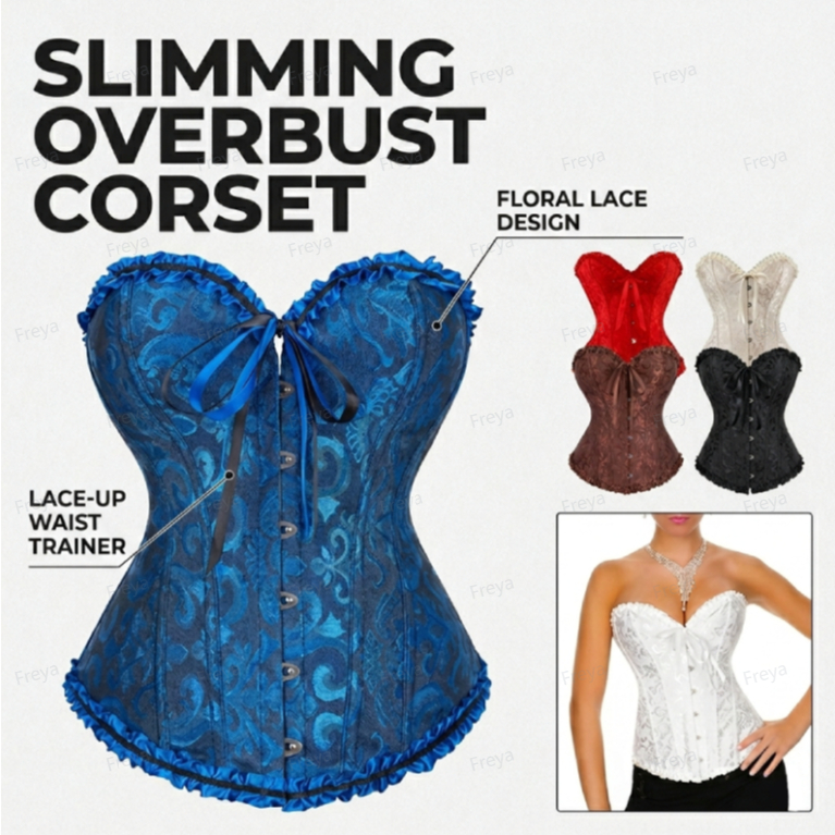 Phụ Nữ Phục Hưng Vintage Hoa Corset Top Overbust Bustier Quần Lót Ren Lên Corset Plus Kích Thước