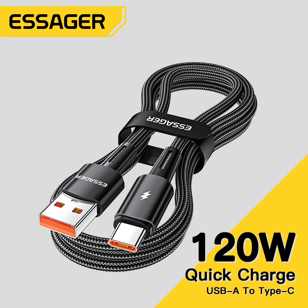 Essager 120W Cáp Type-C Sạc Siêu Nhanh 6A Cáp USB Sạc Nhanh Cho Điện Thoại Xiaomi