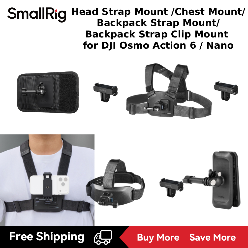SmallRig Ngoài Trời Có Thể Đeo Được Gắn Dây Đeo Đầu / Gắn Ngực / Gắn Dây Đeo Ba Lô / Dây Ba Lô Kẹp C