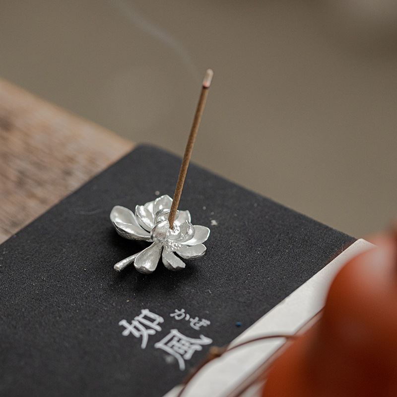 1 Máy Tính Handmade Pewter Hương Dính Giá Đỡ Hương Đốt Zen Trang Trí Nhà Cửa Trà Phụ Kiện