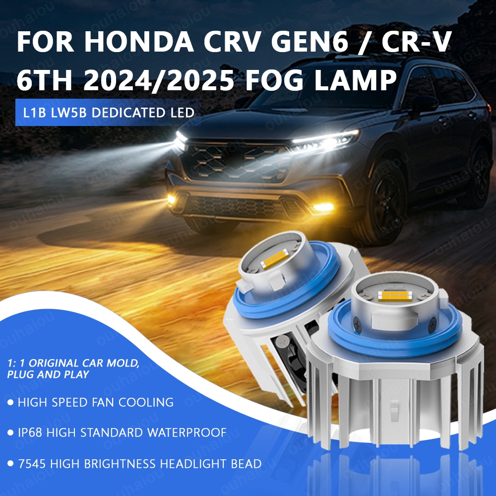 2 Chiếc L1B CHO XE HONDA CRV GEN6 / CR-V6TH 2024 / 2025 ĐÈN FOG Đèn LED Sương Mù Màu Kép 3000K / 650