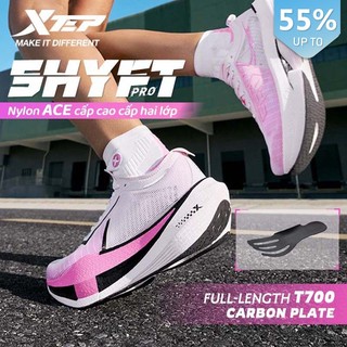【XTEP】Shyft PRO | Giày chạy bộ nữ chuyên nghiệp, được trang bị tấm sợi carbon T700 toàn chiều dài, lớp bọt ACE siêu tới hạn đôi