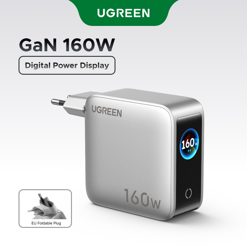 Bộ sạc nhanh 4 cổng EU GaN UGREEN 160W (USB-C * 3 / USB-A * 1) Bộ sạc nhanh cho Iphone / Samsung / M