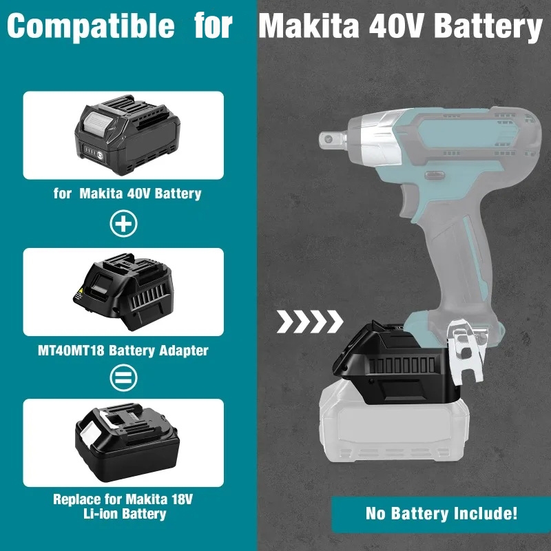 Bộ Chuyển Đổi Pin MT40MT18 Cho Pin Lithium Makita 40V Chuyển Đổi Để Làm Việc Cho Makita 18V Dụng Cụ