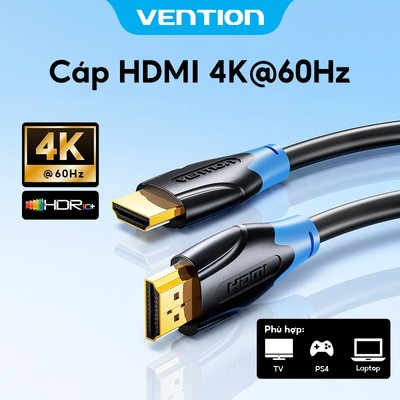 Vention Cáp HDMI 4K/60HZ HDMI 2.0 3D dành cho TV LCD/màn hình máy chiếu HD 1080p PS4/3 Xbox/máy tính bàn