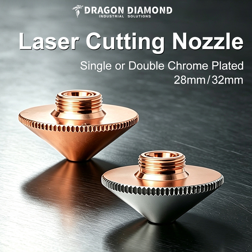 Vòi phun laser Đơn hai lớp Dia.28 / 32mm Calibre 1.0-5.0 cho Raytools Precitec WSX Fiber CNC Đầu hàn