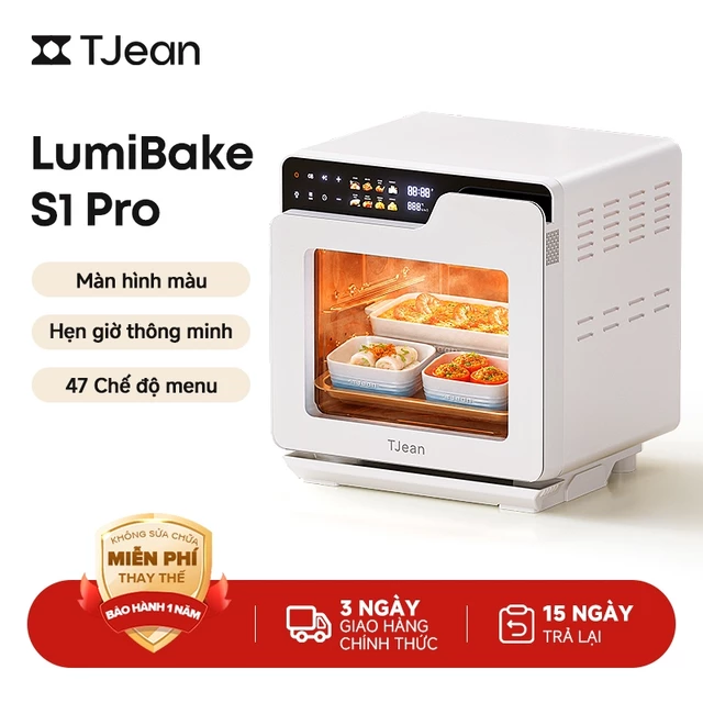 【Live Exclusive】TJean Lò nướng hơi nước màn hình cảm ứng, Lò nướng gia dụng đa chức năng (18L)
