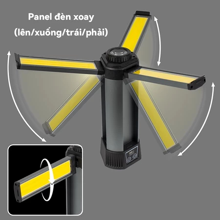 Đèn cắm trại LED NAOMALE Z88, siêu sáng và có thể gập lại – Lý tưởng cho các công trường xây dựng và