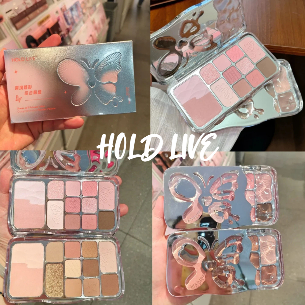 HOLD LIVE Bảng Phấn Mắt Má Kèm Tạo Khối 12 Màu 4in1 Hold Live Mist Butterfly Shadow Hồng Lạnh HL792