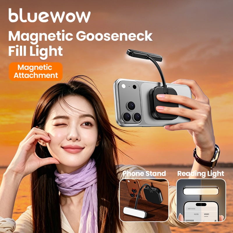 BlueWow 5 Cấp Màu Nhiệt Độ Có Thể Điều Chỉnh Từ Điện Thoại Flash Selfie Lấp Đầy Ánh Sáng Cho Magsafe