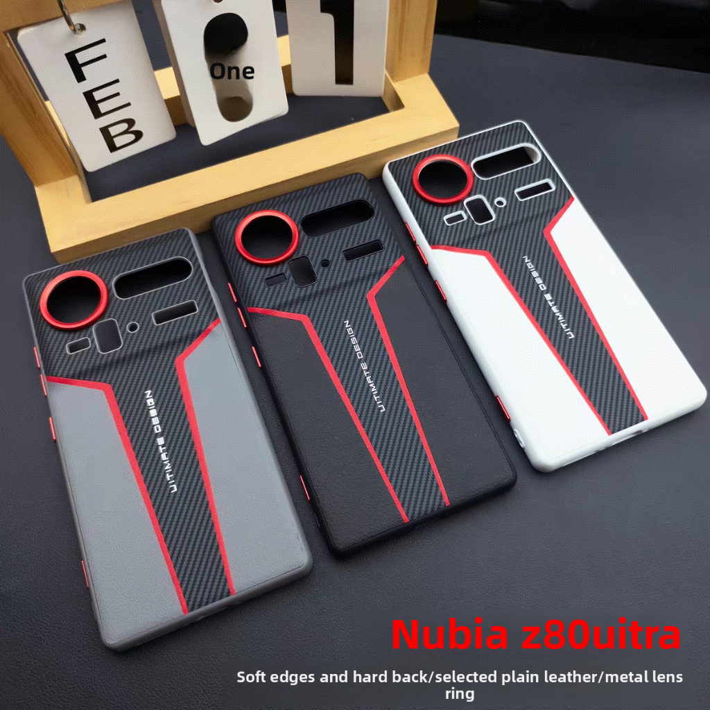 Dành Cho ZTE nubia Z80 Z70 Z70S Ultra Bao Da PU Mới Kết Cấu Sợi Carbon Chống Sốc Vỏ Điện Thoại Cho Z